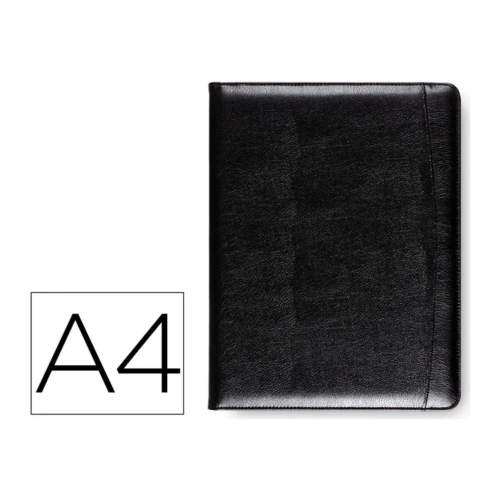 Q-connect Carpeta portafolios q-connect sin cremallera sin asas con departamentos interiores colornegro 320x250 mm