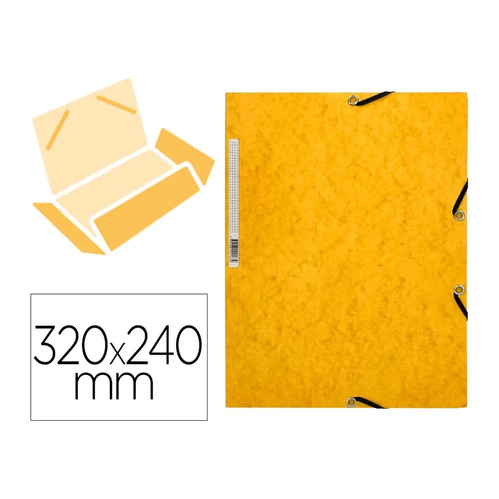 Q-connect Carpeta q-connect gomas kf02166 carton simil-prespan solapas 320x243 mm amarilla