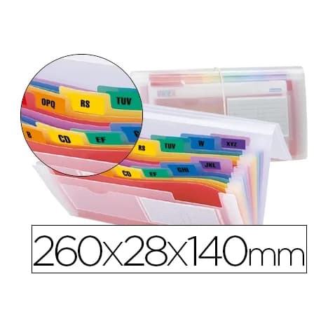 Liderpapel Carpeta liderpapel clasificador fuelle 43804 polipropileno para letras y cheques spectrafile 13 dpto
