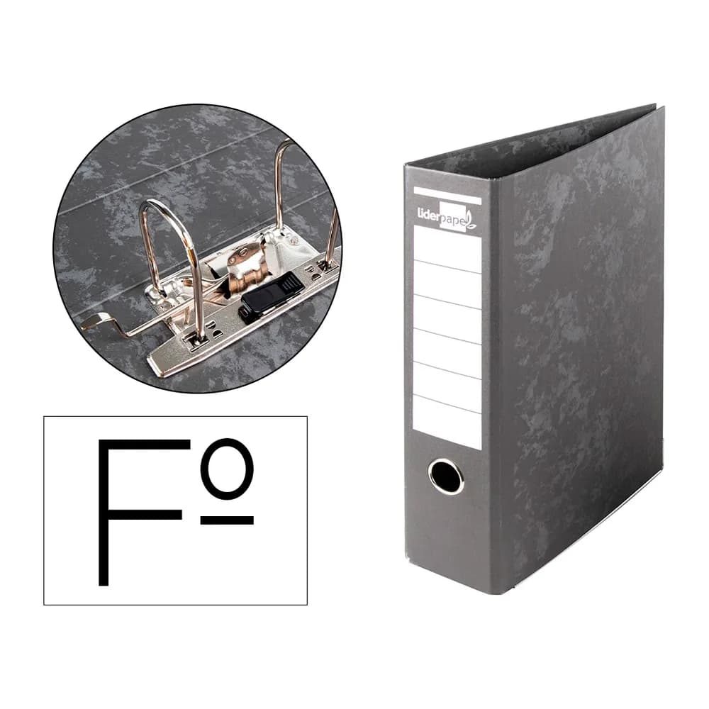 Liderpapel Archivador de palanca liderpapel carton forrado sin rado compresor metalico