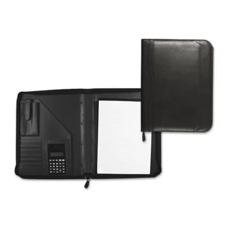 Q-connect Carpeta portafolios q-connect cremallera sin anillas con calculadora y bolsa para movil color negro 260x355 mm