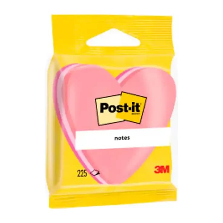 Post-it Blister papeleria 3m 2007h cubo de notas post-it troquelado corazon 3 colores neon