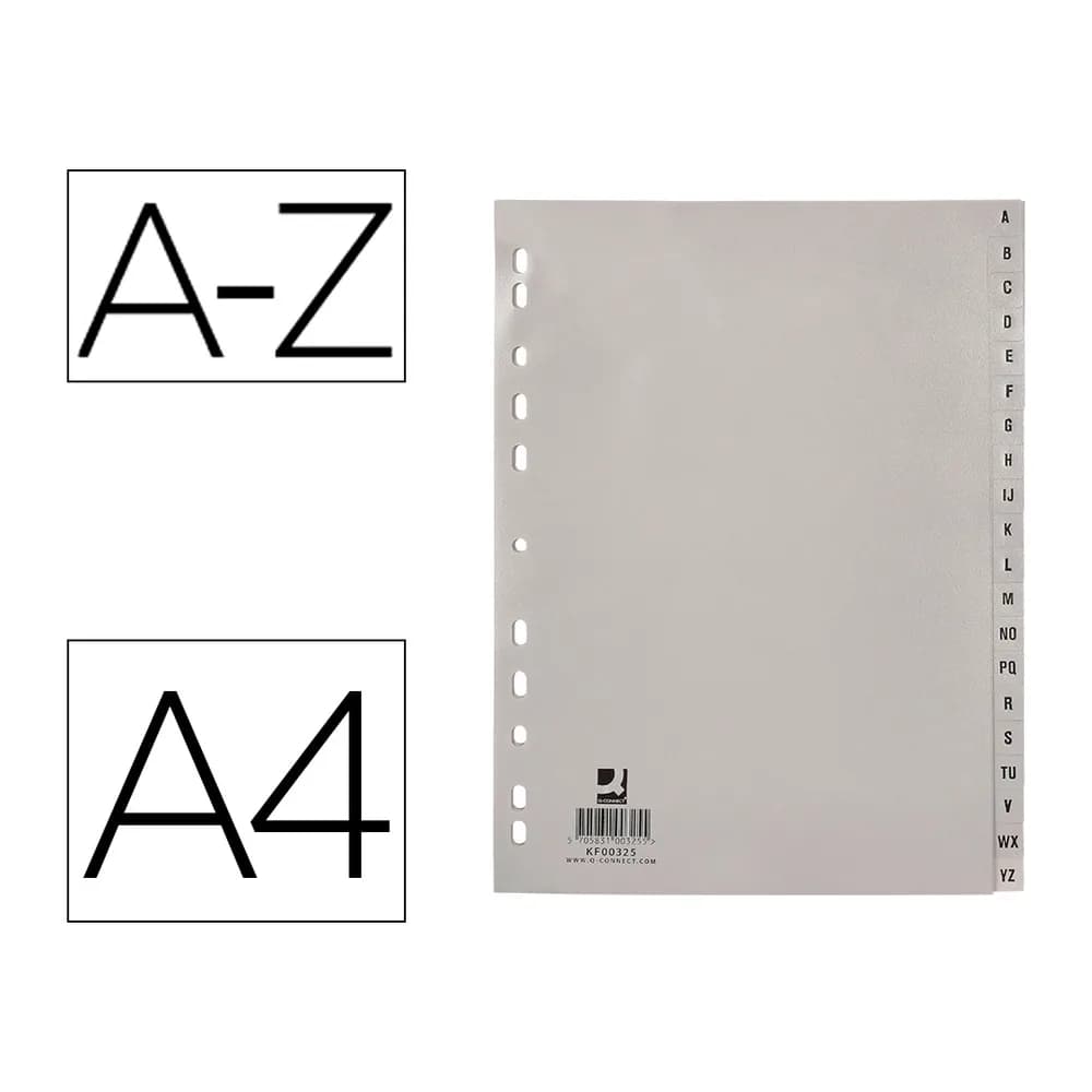 Q-connect Separador alfabetico q-connect plastico a-z din a4 multitaladro