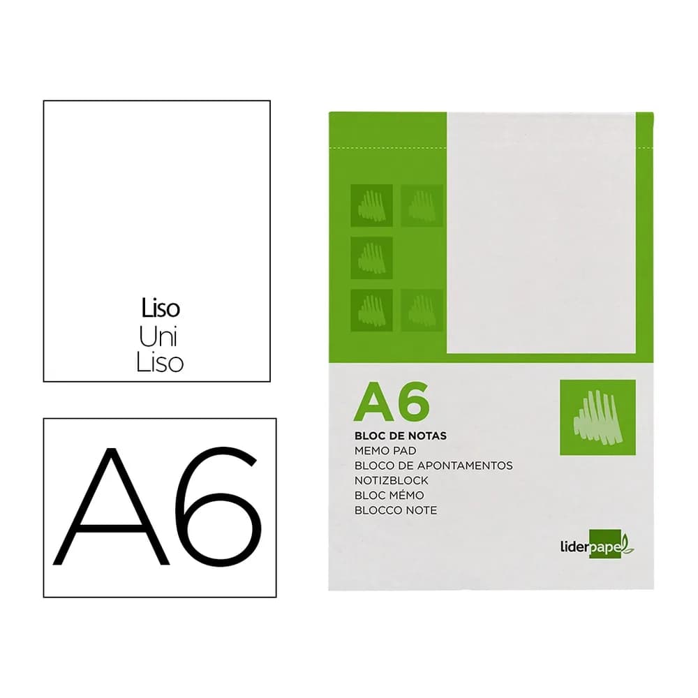 Liderpapel Bloc notas liderpapel liso 80 hojas perforado