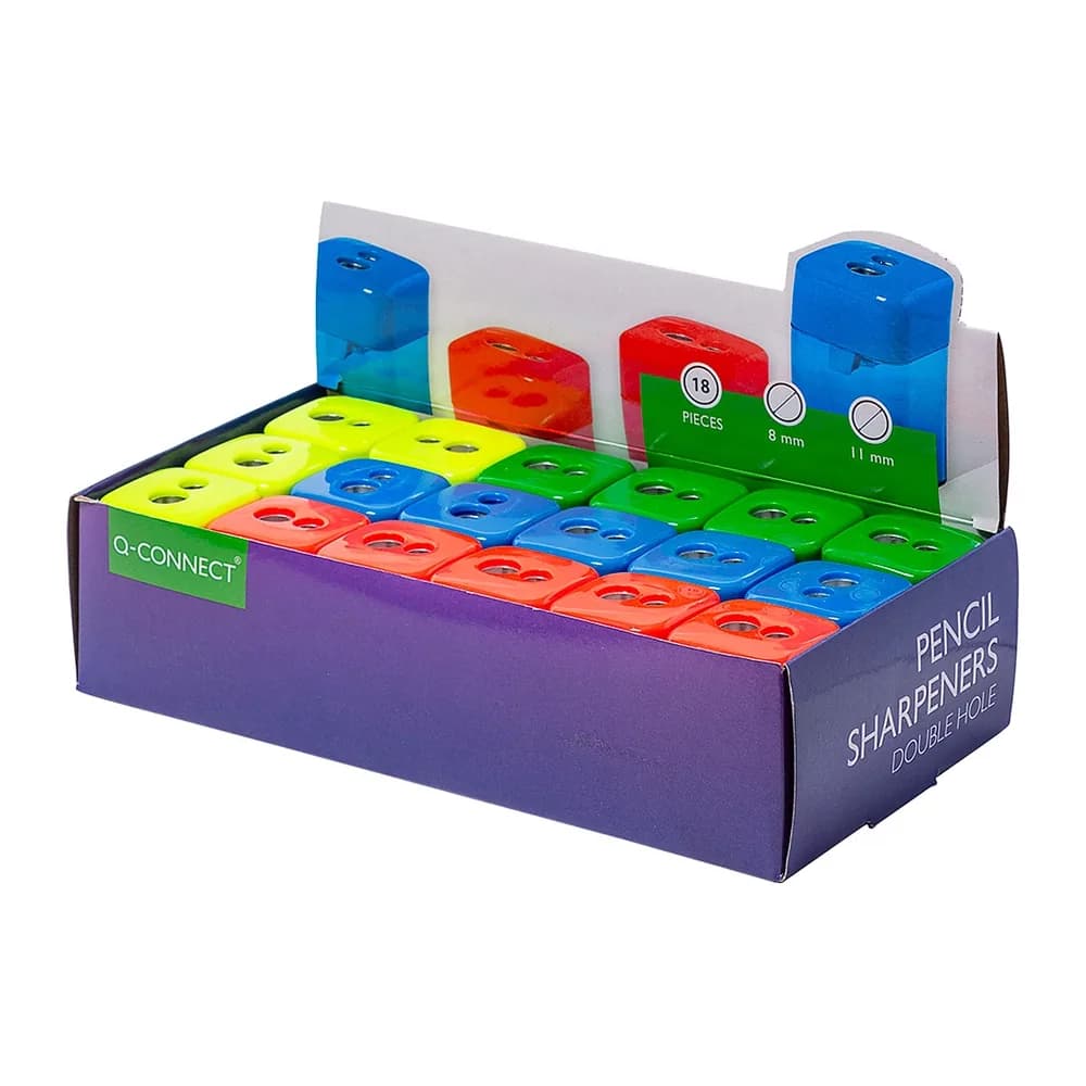 Q-connect Sacapuntas q-connect metalico 2 usos con deposito