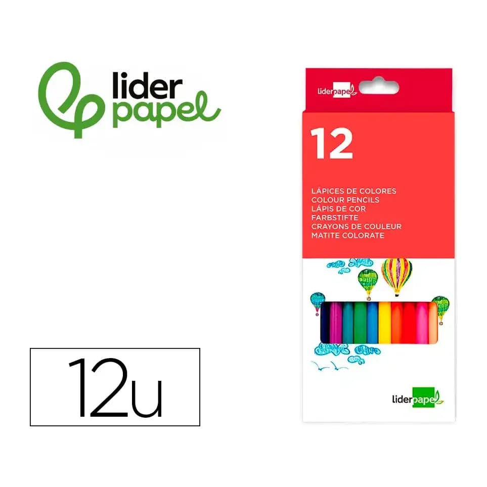 Liderpapel Lapices de colores liderpapel caja de 12 unidades colores surtidos