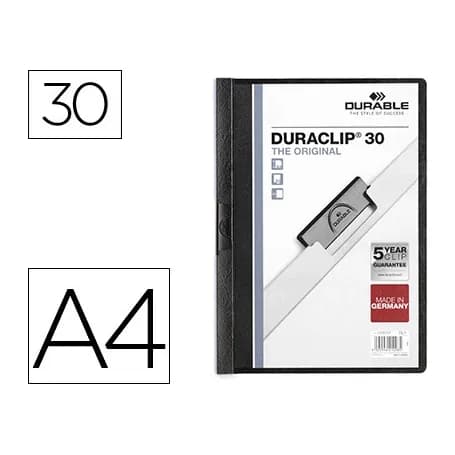 Durable Carpeta duraclip dossier pinza lateral capacidad 30 hojas a4
