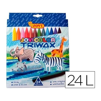 Jovi Lapices cera jovicolor triangular triwax 24 unidades colores surtidos