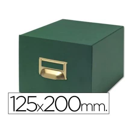 Liderpapel Fichero fichas tela verde 500 fichas n.4 tamaño 125x200 mm