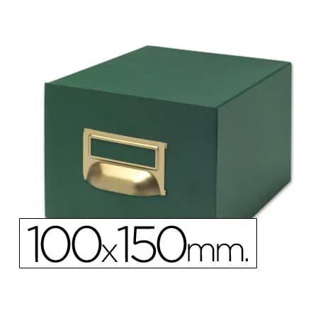 Liderpapel Fichero fichas tela verde 500 fichas n.3 tamaño 100x150 mm