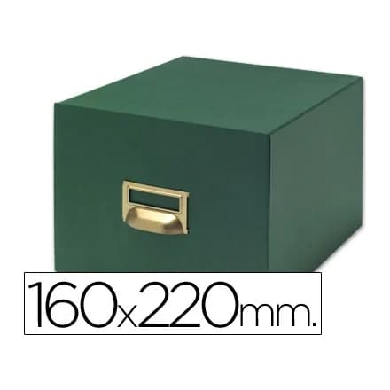 Liderpapel Fichero fichas tela verde 1000 fichas n.5 tamaño 160x220 mm