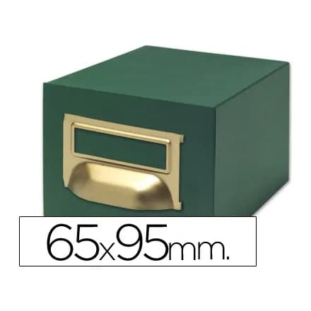 Liderpapel Fichero fichas tela verde 1000 fichas n.1 tamaño 65x95 mm