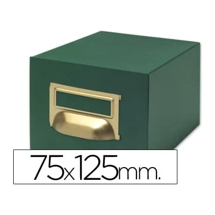 Liderpapel Fichero fichas tela verde 1000 fichas n.2 tamaño 75x125 mm