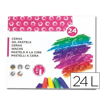 Liderpapel Lapices cera semi blanda lider papel caja de 24 unidades colores surtidos
