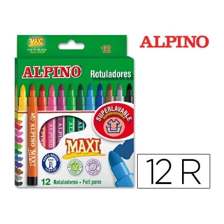 Alpino Rotulador alpino maxi caja de 12 unidades colores surtidos