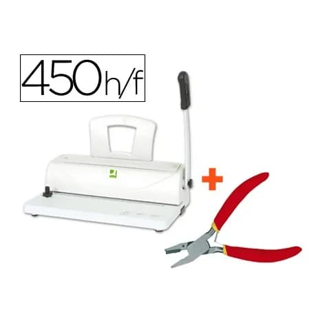 Q-connect Encuadernadora para espiral q-connect perfora 10 hojas tamaño a4 encuaderna hasta 450 hojas paso 5:1