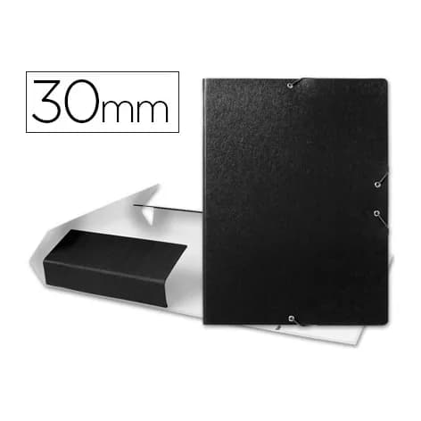 Carpeta proyectos liderpapel folio lomo 30mm carton gofrado negra