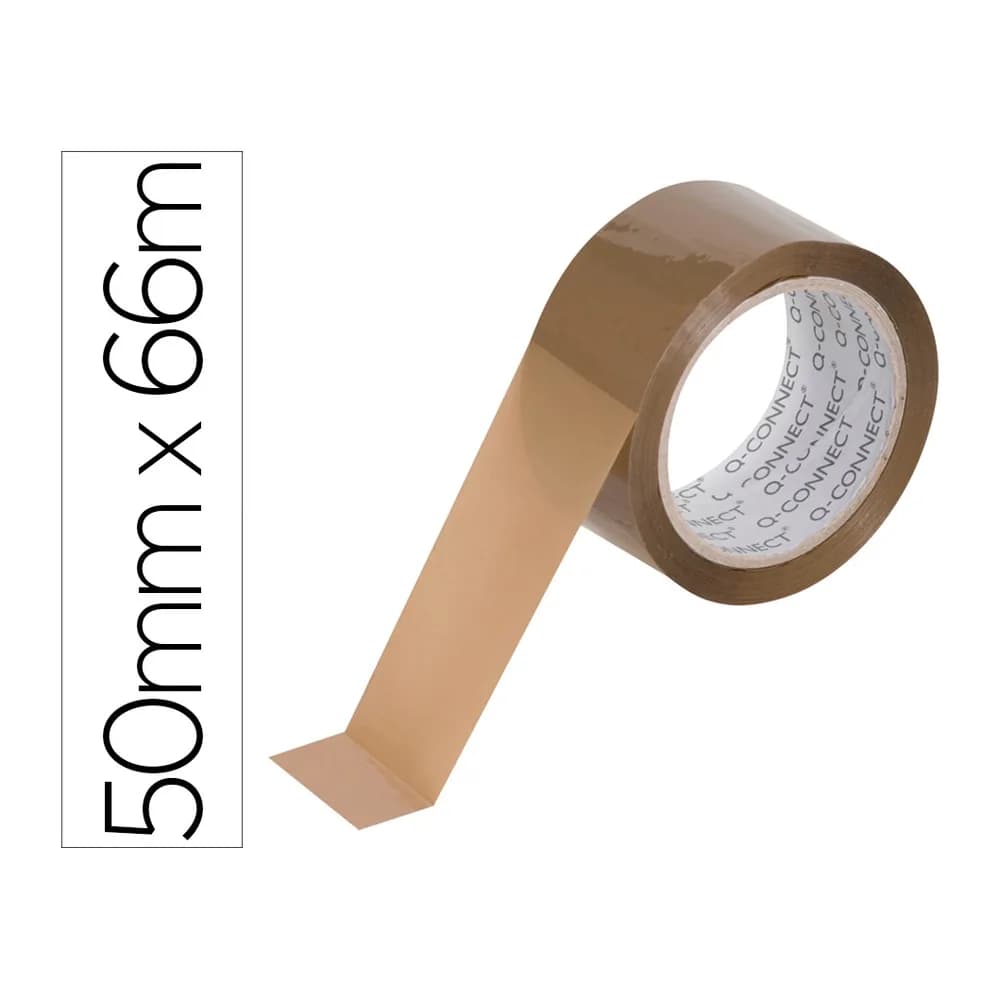 Q-connect Cinta adhesiva q-connect polipropileno havana 66 m x 50 mm para embalaje bajo ruido
