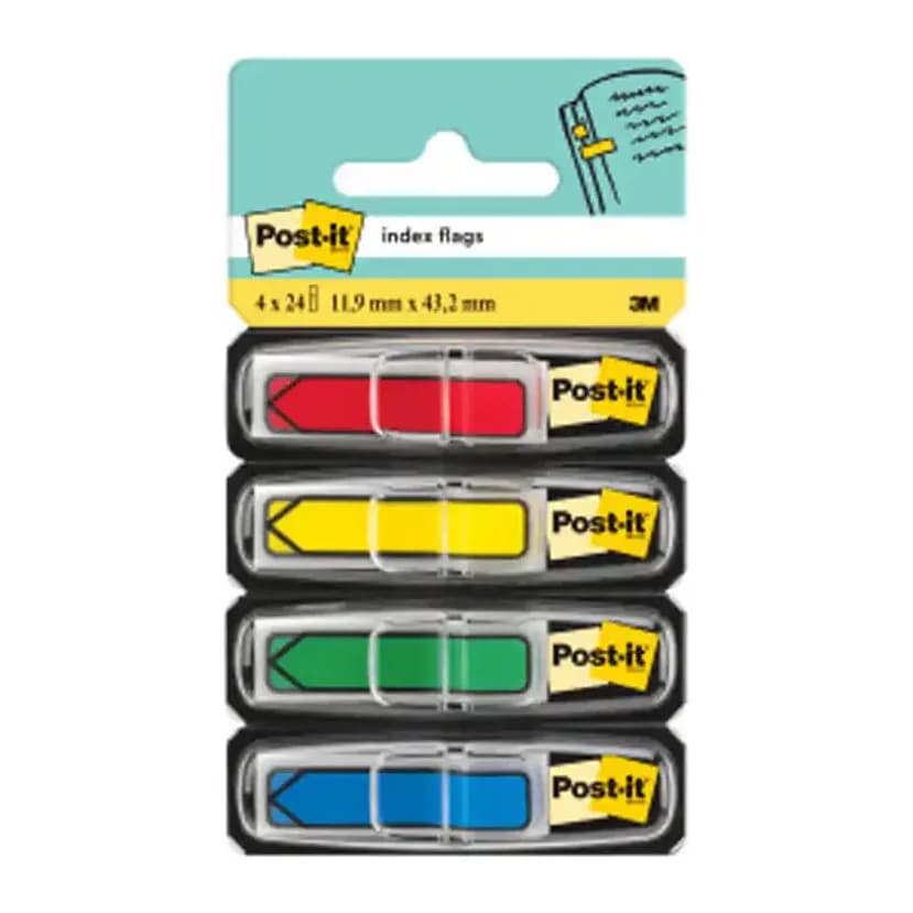 Post-it Banderitas separadoras flechas dispensador 4 colores clasicospost-it index 684arr3 96 banderitas
