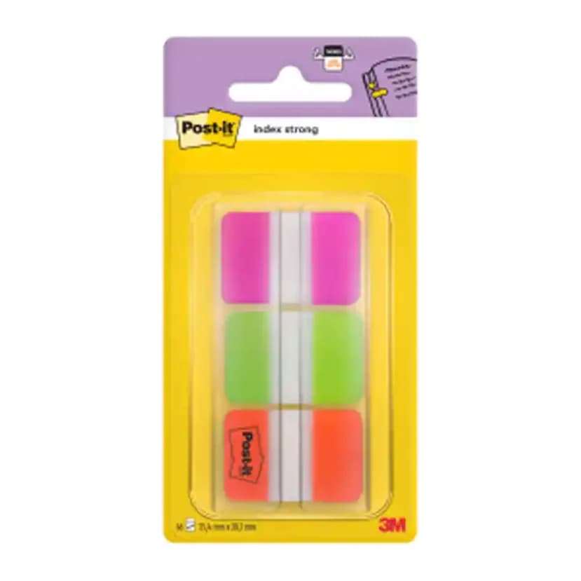 Post-it Banderitas separadoras rigidas dispensador 3 colores post-it index 686-pgo medianos22 banderitas por color