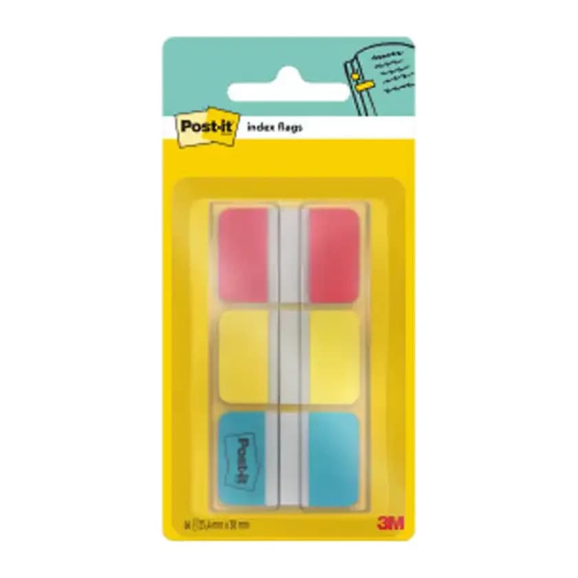 Post-it Banderitas separadoras rigidas dispensador 3 colores post-it index 686-ryb medianos22 banderitas por color