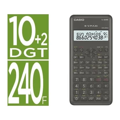 Casio Calculadora casio fx-82msii cientifica 240 funciones pantalla de dos lineas