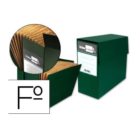 Liderpapel Caja transferencia liderpapel folio con fuelle lomo 110 mm color verde 380x110x260 mm