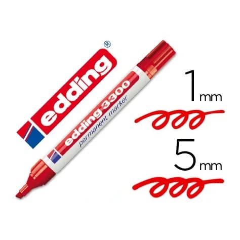 Rotulador edding marcador 3300 n.2 rojo punta biselada recargable