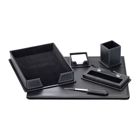 Q-connect Escribania sobremesa q-connect similpiel negro juego de 6 piezas