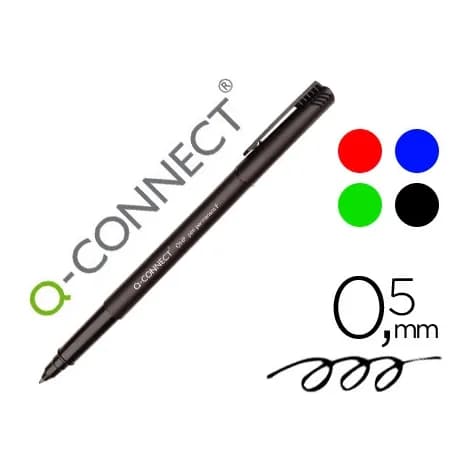 Q-connect Rotulador q-connect retroproyeccion punta fibra super fina redonda 0,5 mm permanente bolsa 4 rotuladores
