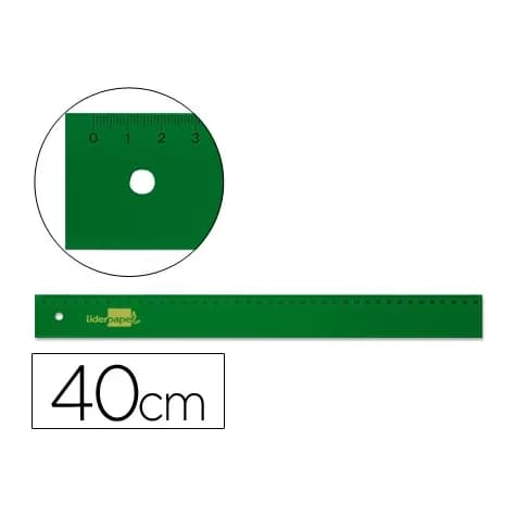 Liderpapel Regla liderpapel 40 cm acrilico verde