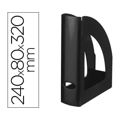 Q-connect Revistero plastico q-connect negro opaco 100% reciclado