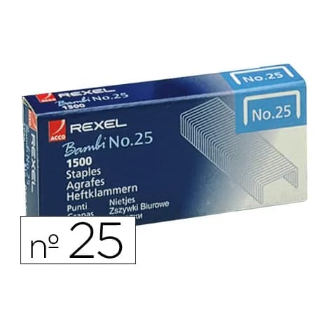 Rexel Grapas rexel nº25 21/4 caja de 1500 unidades