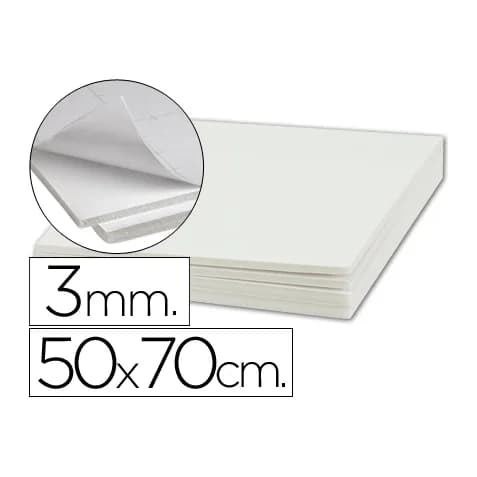Liderpapel Carton pluma liderpapel blanco adhesivo 1 cara 50x70 cm espesor 3 mm