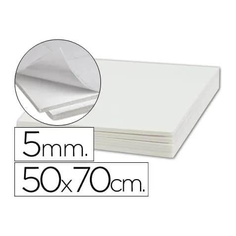 Liderpapel Carton pluma liderpapel blanco adhesivo 1 cara 50x70 cm espesor 5 mm