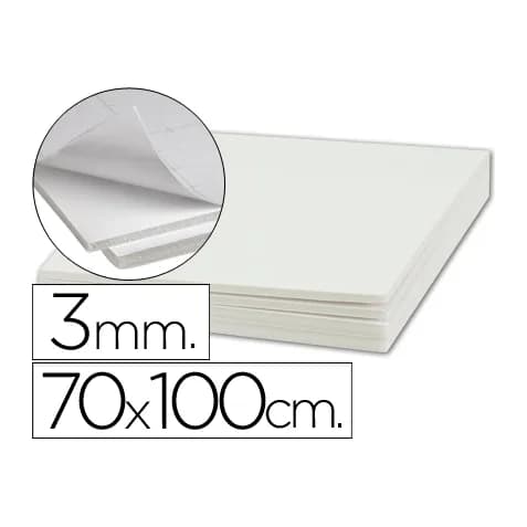 Liderpapel Carton pluma liderpapel blanco adhesivo 1 cara 70x100 cm espesor 3 mm