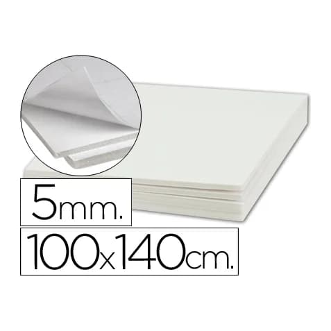 Liderpapel Carton pluma liderpapel blanco adhesivo 1 cara 100x140 cm espesor 5 mm