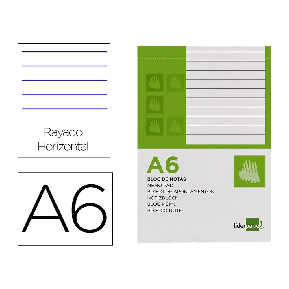 Liderpapel Bloc notas liderpapel horizontal 80 hojas perforado