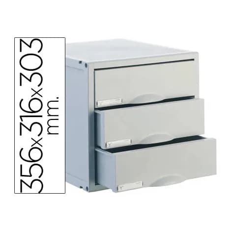 Archivo 2000 Fichero cajones de sobremesa archisystem 356x316x303 mm 3 cajones color gris