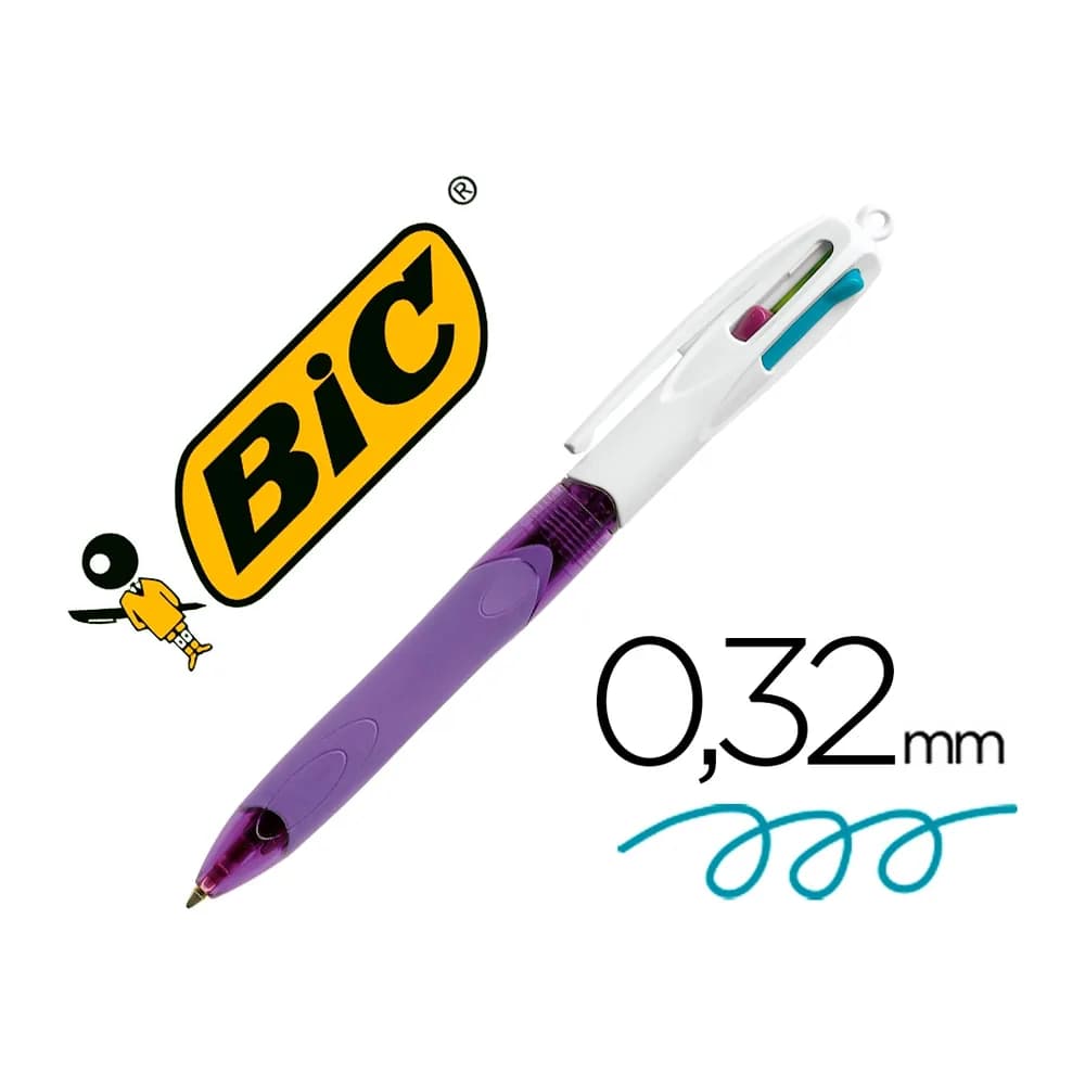 Bic Boligrafo bic cuatro colores con grip colores pastel punta 1 mm
