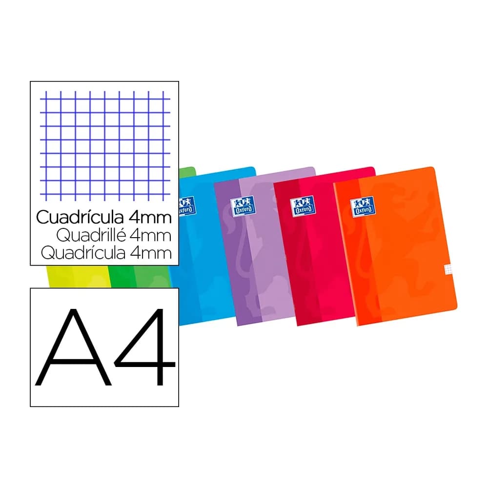 Oxford Libreta escolar oxford 48 h din a4 cuadro 4 mm