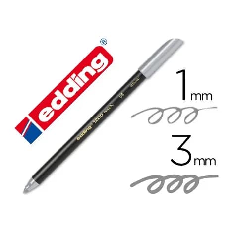 Rotulador Edding 1200 metalizado de punta de fibra redonda – Plata