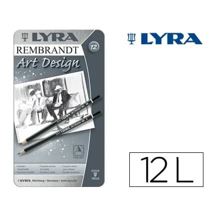 Lyra Lapices de grafito lyra rembrand art design caja de 12 graduaciones 6b-5b-4b-3b 2b-b-hb-f-h-2h-3h-4h