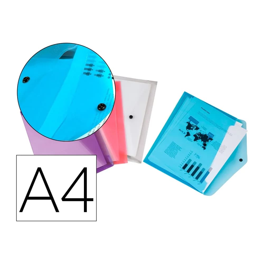 Liderpapel Carpeta liderpapel dossier broche polipropileno din a4 pack de 4 colores surtidos