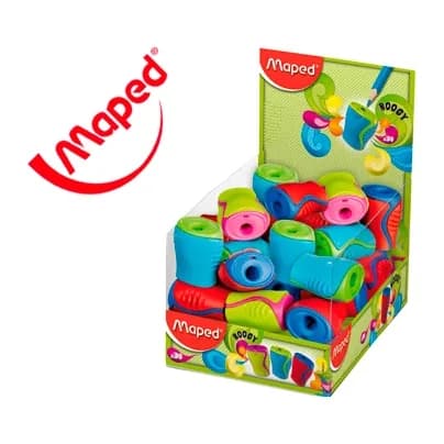 Maped Sacapuntas maped plastico boogy 1 uso con deposito colores surtidos