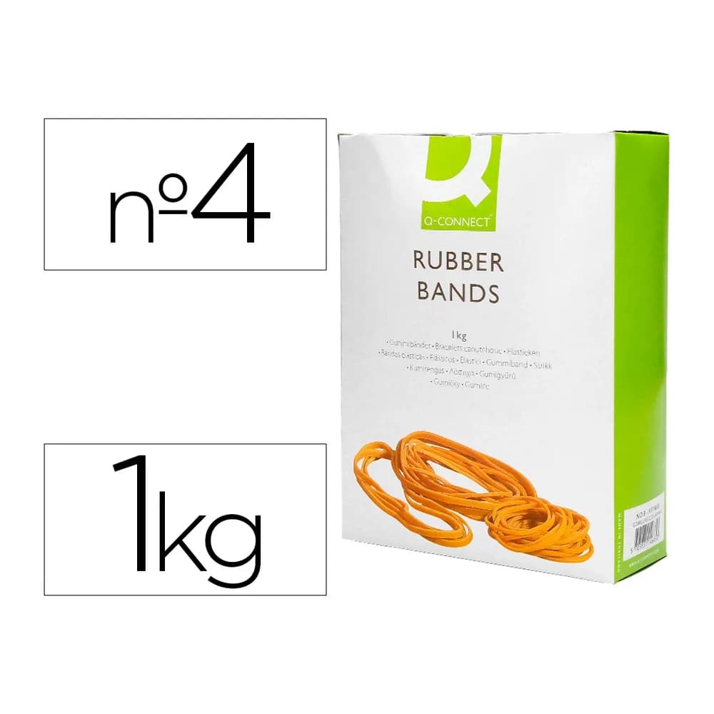 Q-connect Gomillas elasticas q-connect 1000 gr numero 4 40 x 2 mm