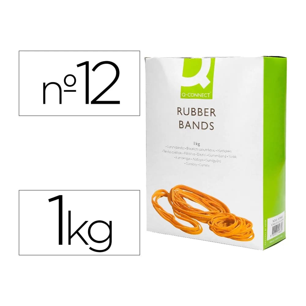 Q-connect Gomillas elasticas q-connect 1000 gr numero 12 120 x 2 mm