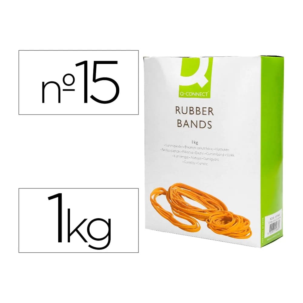 Q-connect Gomillas elasticas q-connect 1000 gr numero 15 150 x 2 mm