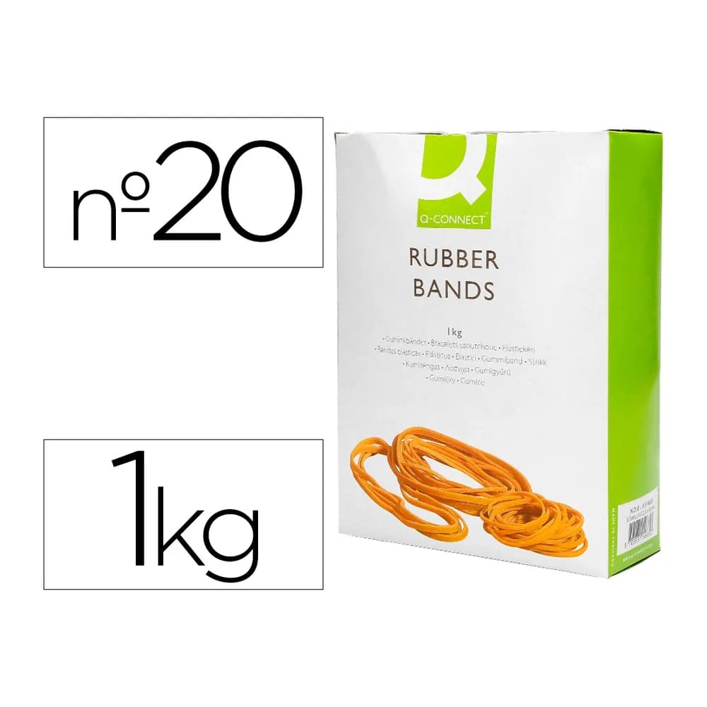 Q-connect Gomillas elasticas q-connect 1000 gr numero 20 200 x 2 mm