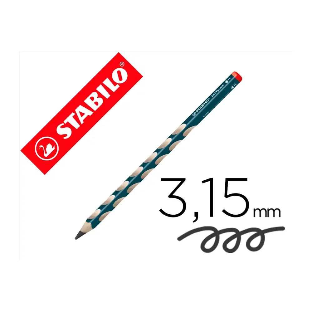 Stabilo Lapices de grafito stabilo easygraph ergonomico para ambidiestros mina 3,15 mm hb